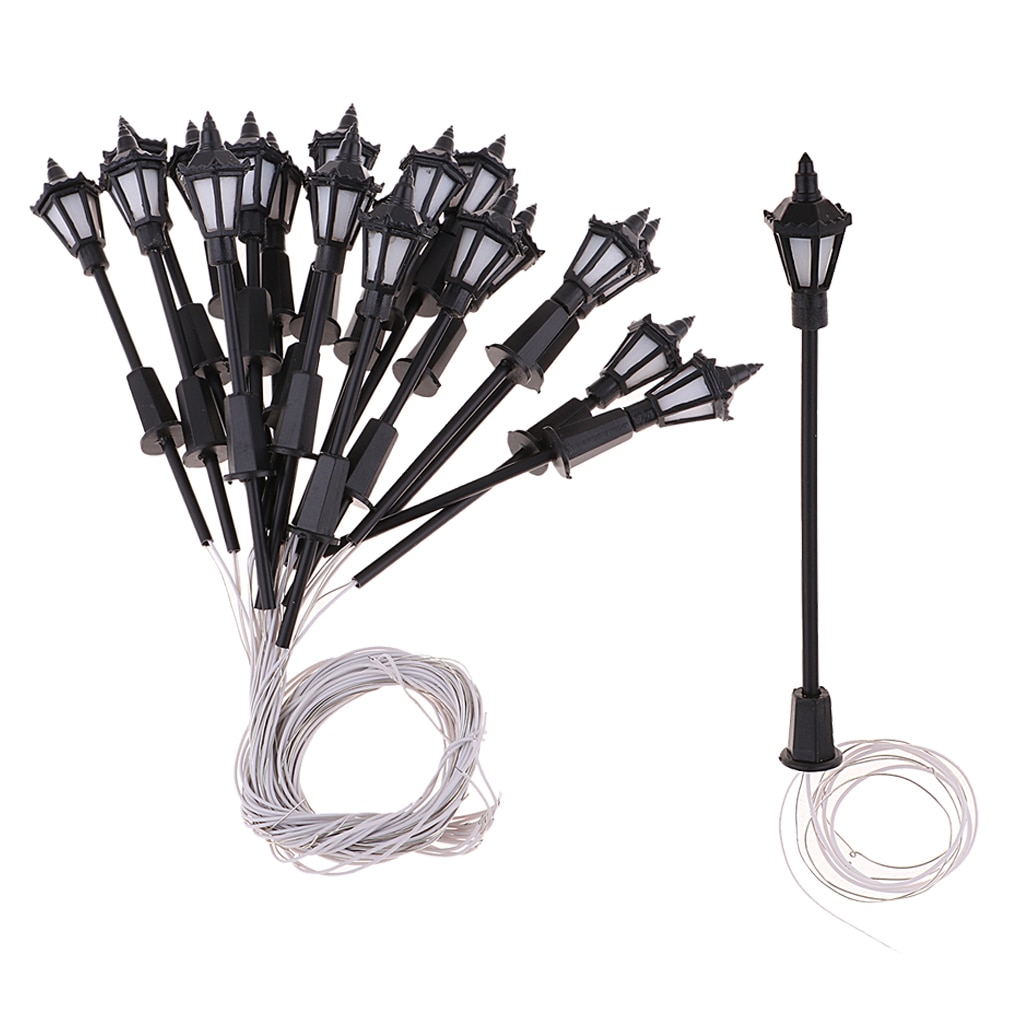 MagiDeal 20pcs 1:100 Model Railway Train Lamp Street Lights HO OO Scale LED