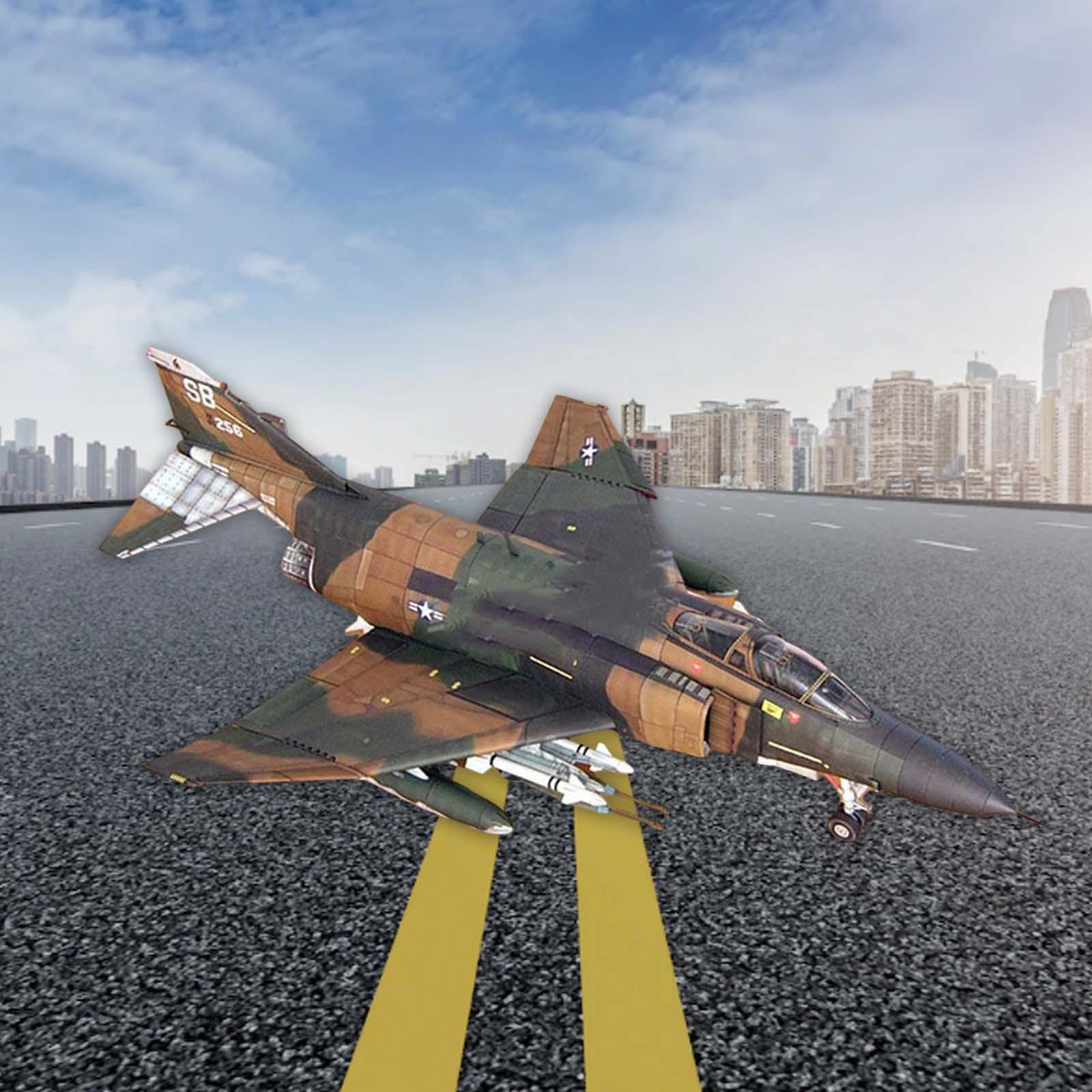 1/33 American Plane Model Puzzle Toy DIY F-4B Display Ornaments Fighter Model for Desktop Table Room Gift Collection