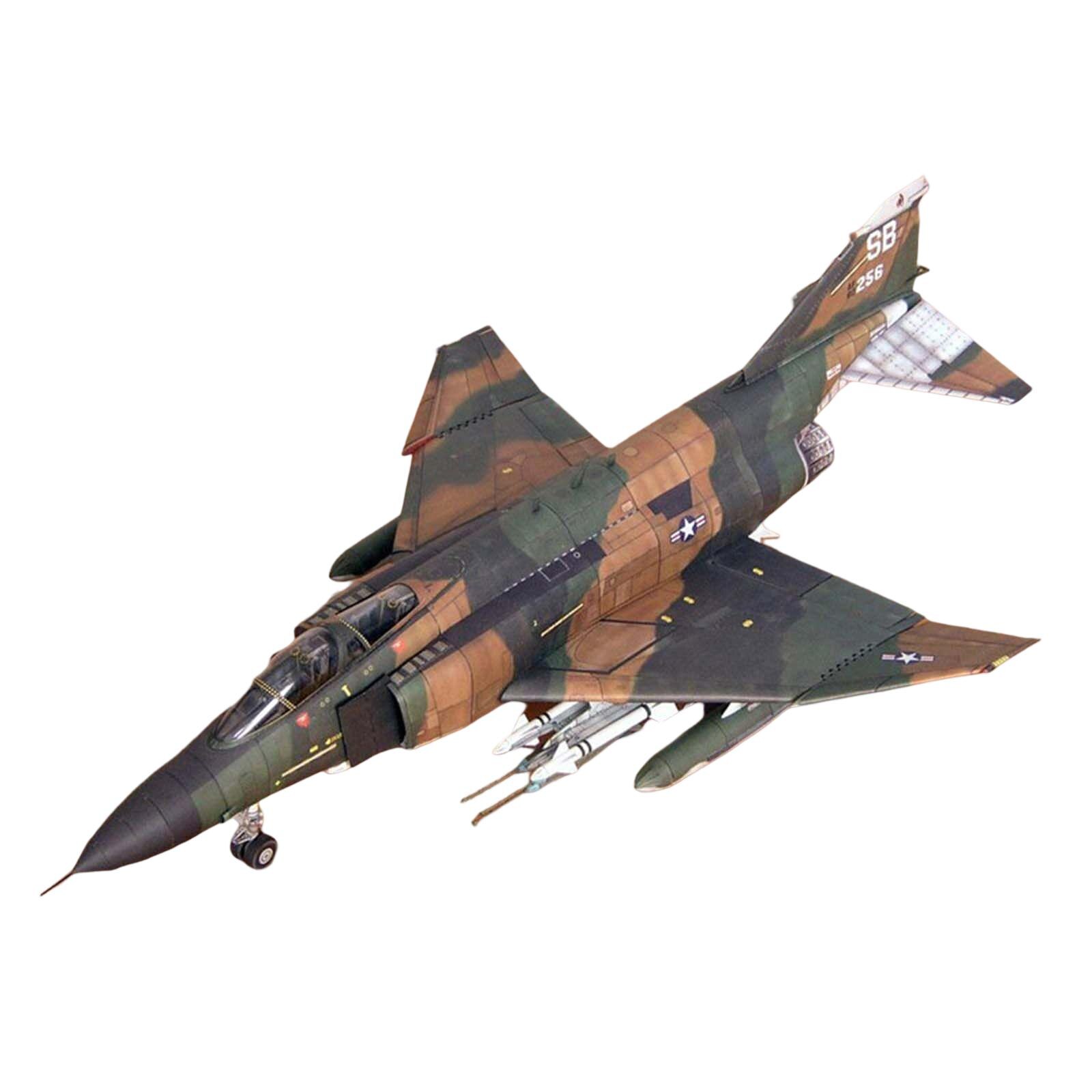 1/33 American Plane Model Puzzle Toy DIY F-4B Display Ornaments Fighter Model for Desktop Table Room Gift Collection