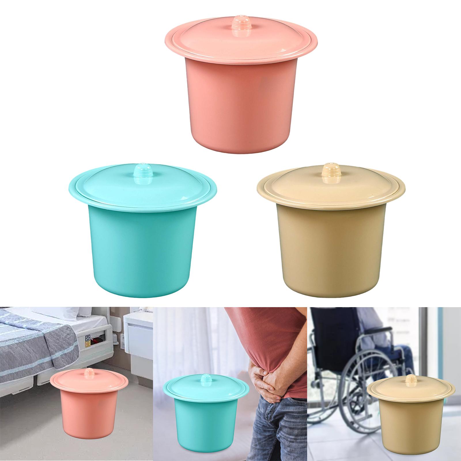 Compact Spittoon Splashproof PP Plastic with Lid Mobile Toilet Potty Pot Urinal Pot for Travel Camping Outdoor Elderly Adults