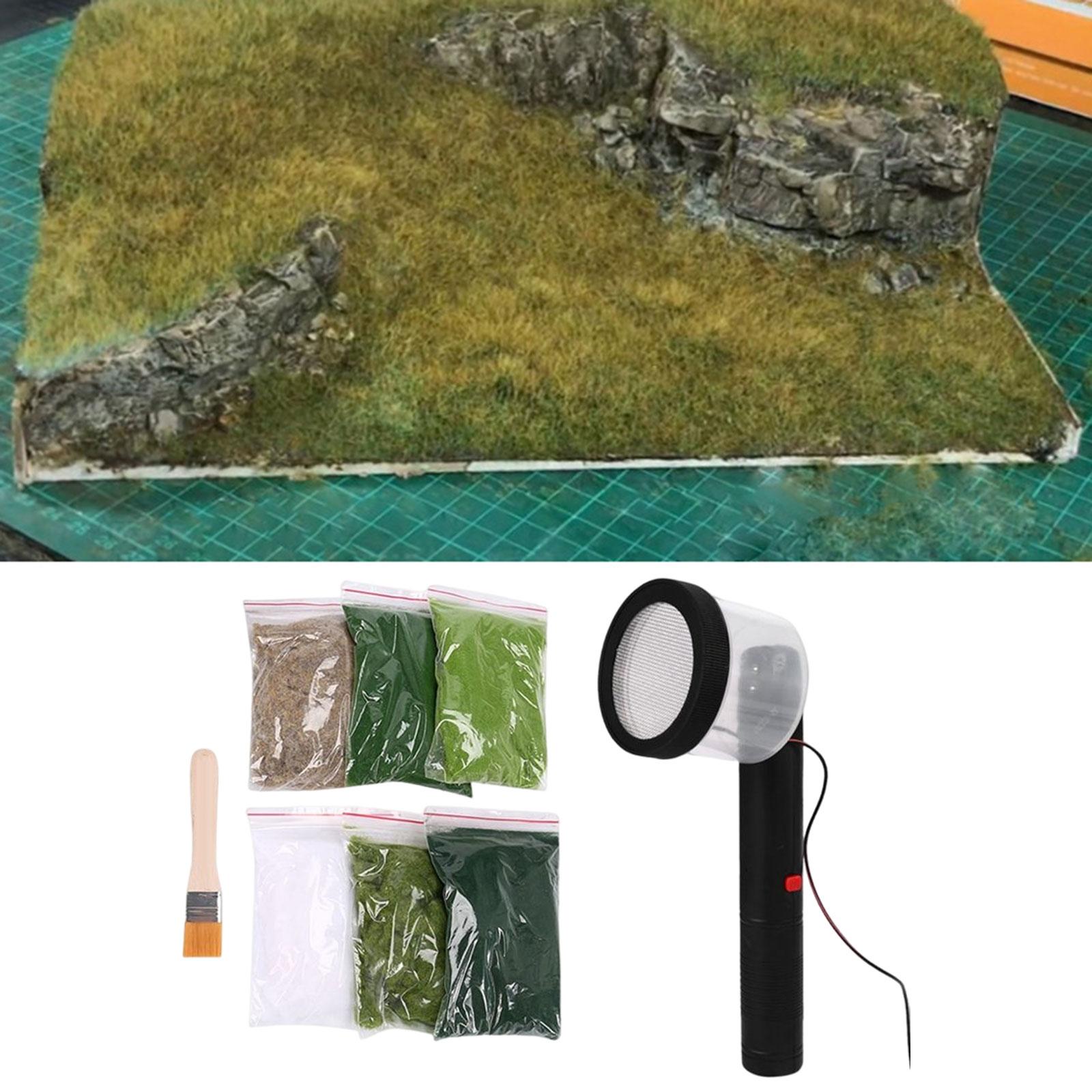 Static Grass Applicator for Landscaping with 6 Bags Static Grass Planting Grass Machine Flocking DIY Railway Static Flocking