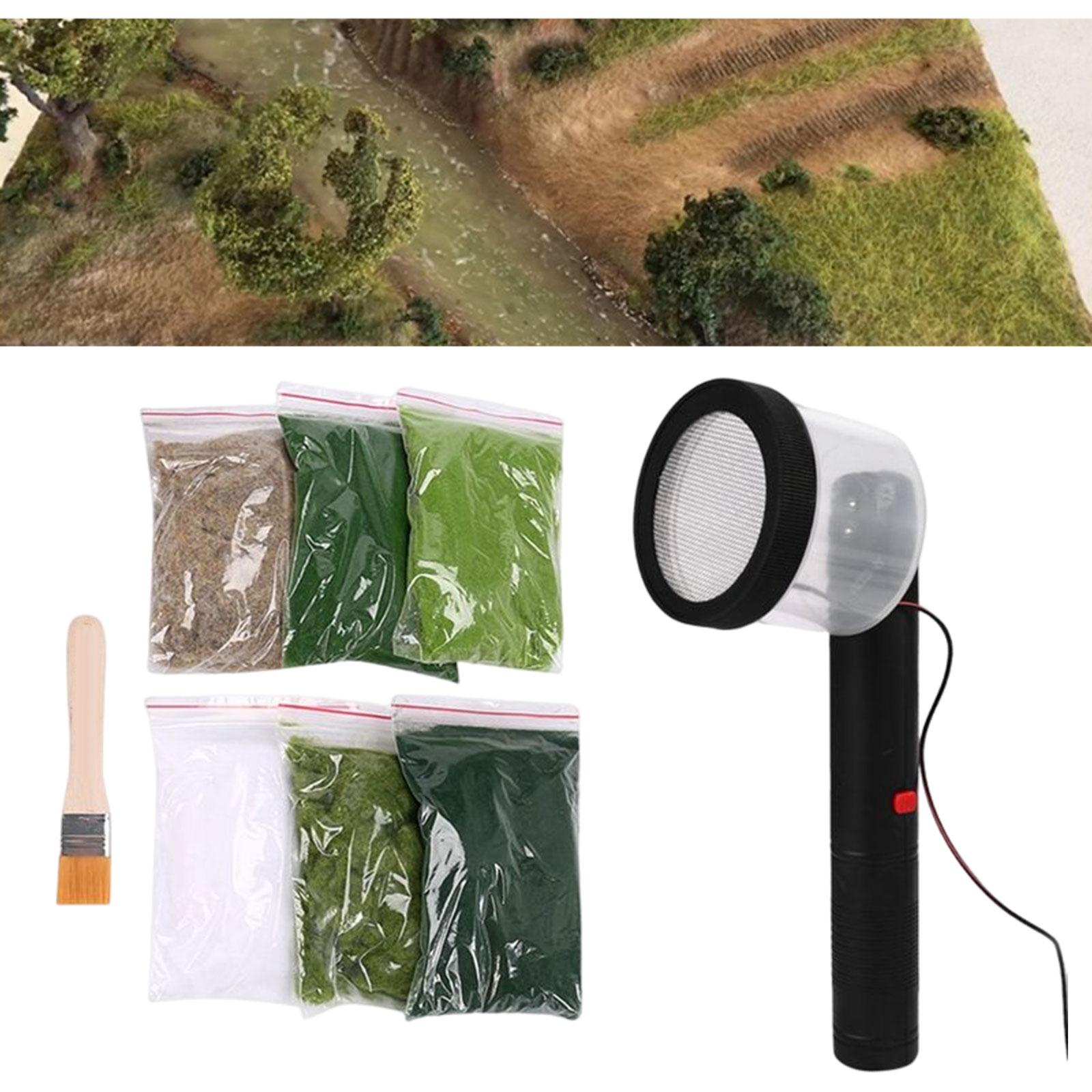 Static Grass Applicator for Landscaping with 6 Bags Static Grass Planting Grass Machine Flocking DIY Railway Static Flocking