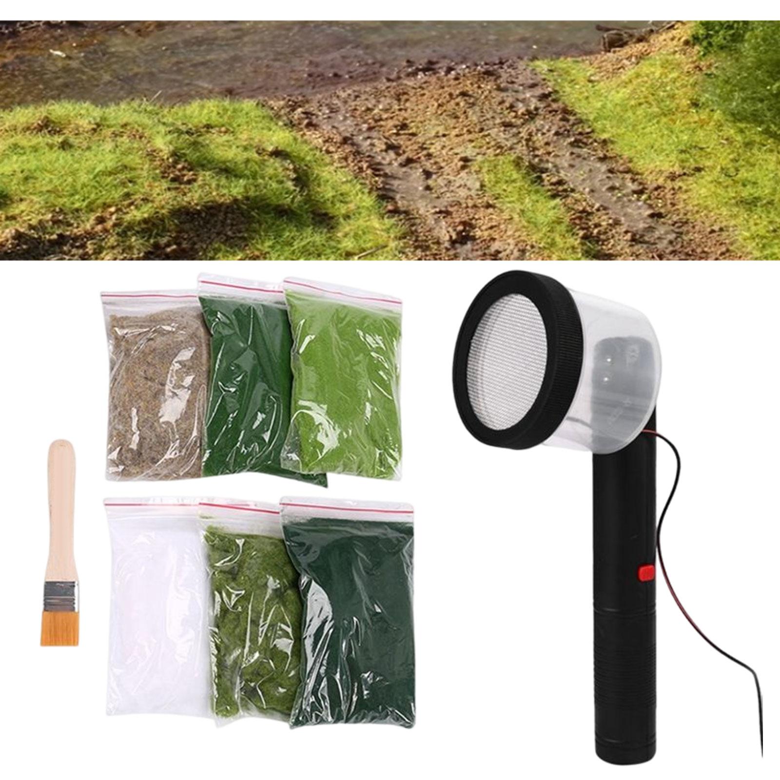 Static Grass Applicator for Landscaping with 6 Bags Static Grass Planting Grass Machine Flocking DIY Railway Static Flocking