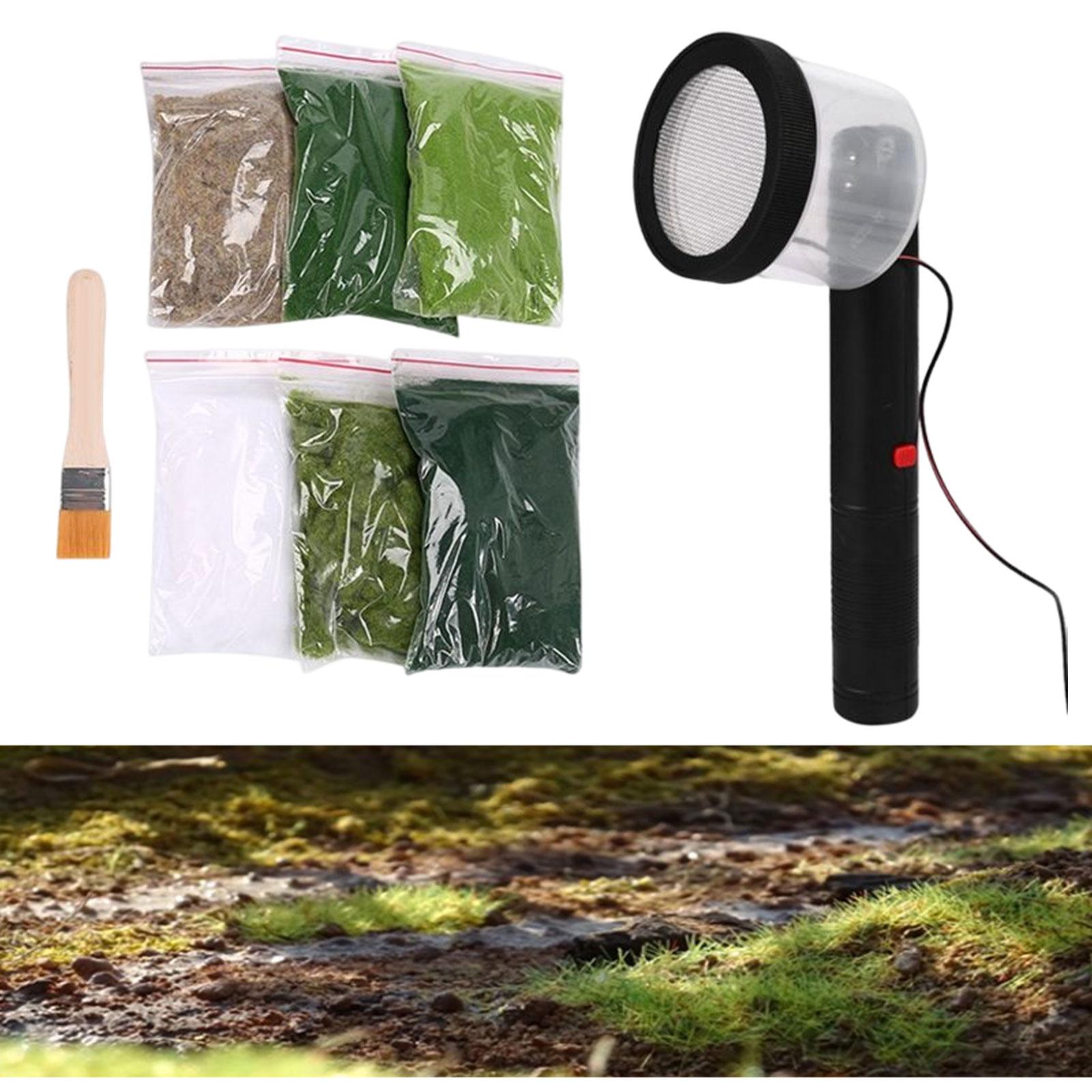 Static Grass Applicator for Landscaping with 6 Bags Static Grass Planting Grass Machine Flocking DIY Railway Static Flocking