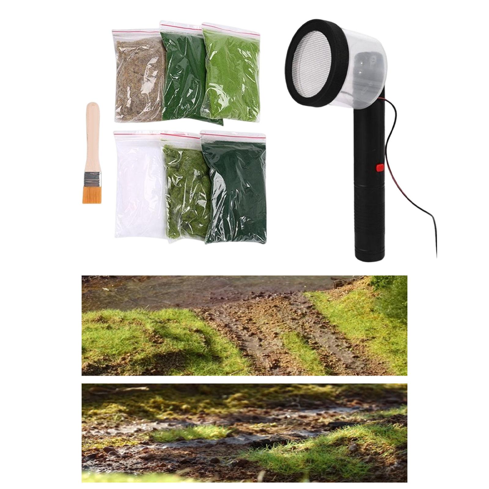 Static Grass Applicator for Landscaping with 6 Bags Static Grass Planting Grass Machine Flocking DIY Railway Static Flocking