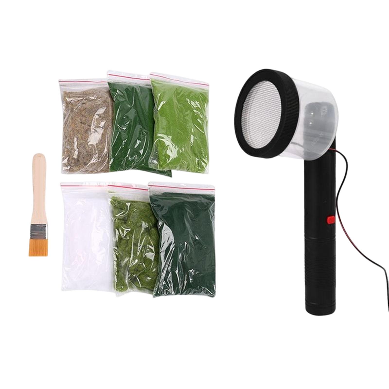 Static Grass Applicator for Landscaping with 6 Bags Static Grass Planting Grass Machine Flocking DIY Railway Static Flocking