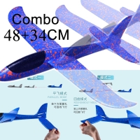 2PCS 48+48CM  Hand Throw Flying Glider Planes Toys For Children Foam Airplane Model  Fillers Flying Glider Plane Out Door Game