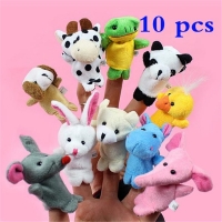 10pcs/lot Baby Plush Toy Finger Puppets Kids Cartoon Animal Hand Puppet Cloth Children Tell Story Dolls Props Soft Plush Gifts