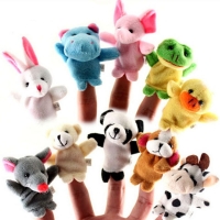 10 pcs/lot Cartoon Animal Finger Puppets Plush Toys On Fingers Biological Children Baby Doll Kids Educational Hand Puppets Toy