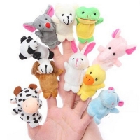 10Pcs Cartoon Animal Finger Puppets - Soft Plush Educational Toy for Babies and Kids