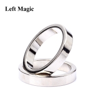 2017 Mini Silver Strong Magnetic Magic Ring 18/19/20/21mm magnet coin magic tricks Finger decoration magician ring  81366