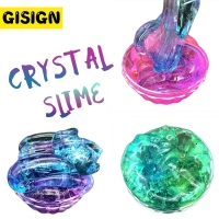 Kids' DIY Magic Crystal Slime Kit with Clear Fluffy Foam, Putty, Plasticine, Cloud Slime, Ball Clay, and Sand Supplies.