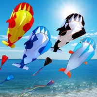 Dolphin Kite - Large, Soft, Ripstop Nylon, Outdoor Toy - From Octopus Kite Factory, Also Available: Alien Inflatable Kites.