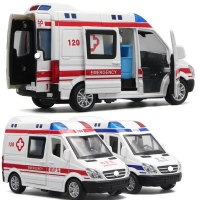 Diecast Ambulance and Police Cars Toy Set with Sound and Light - Perfect Gift for Boys