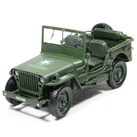 1:18 Alloy Diecast Military Jeep Model with Engine Details - Perfect Gift for Kids