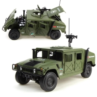 1:18 Hummer Tactical Vehicle Diecast Model with 5 Doors Opened - Military Armored Car Toy for Kids' Birthday.