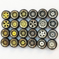 1/64 1:64 wheel Tire Modified Vehicle Alloy Car Refit Wheels Tires For Cars Suitable For Some Tomica Cars Toys for Kids 4pcs/Set