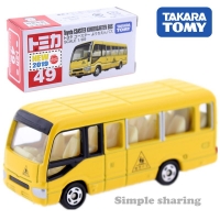 Tomica No.49 Toyota Coaster Kindergarten Bus Model Kit Takara Tomy 1/89 Diecast Car Funny Kids Toys For Children Collectables
