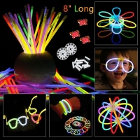 Colorful Glow Stick Bracelets & Necklaces Set (200pcs) - Perfect for Festivals, Christmas & Parties - Fun Neon Glowstick Toys for Kids