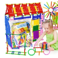 250pc Plastic Building Blocks for Kids - Creative DIY Intelligence Sticks for Early Education and Magic Learning - Perfect Gift