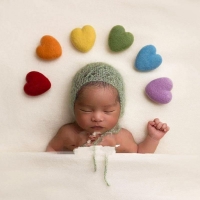 Handmade Baby Photography Props - 3 pcs Love-Shaped Felt Props for Newborn Photo Shoot (Boy/Girl)