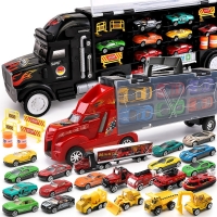 Hotwheels Truck Toy Storage Box Car Container Scalable Parking Floor Hot Wheels Transport Truck Toys Christmas's Day Gift CKC09