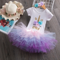 New Cotton Baby Girl First 1st Birthday Party Tutu Dresses for Vestidos Infantil Princess Clothes 1 Year Girls Children's Wear