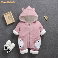 Winter Baby Rompers Overalls - Thick Warm Cotton Outerwear for Boys and Girls, Ideal for Snow Wear.