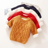 Boys girls baby clothes velvet knitted Cardigan sweater coat for newborns baby clothing winter solid pullover outerwear sweaters