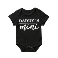 Newborn Baby Boys Girls Letter Printed Romper Short Sleeve  Jumpsuit Clothes Outfits