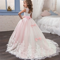Fancy Flower Long Prom Gowns Teenagers Dresses for Girl Children Party Clothing Kids Evening Formal Dress for Bridesmaid Wedding
