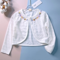 Girls' White Cardigan Jacket for 1-10 Years Old