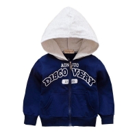 Kids Hooded Jacket with Letter Print for Spring/Autumn Fashion