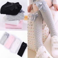 Mesh Anti-Mosquito Over-The-Knee Stockings with Bow for Girls
