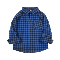 Boys Cotton Plaid Shirt - Autumn/Spring Fashion - England Style, Long Sleeve