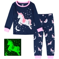 Kids Girls Unicorn Pajamas Set Children Skeleton Halloween Sleepwear Toddler Casual Nightwear Infant Cute Carnival Clothes 2-7Y