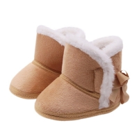 Infant Warm Winter Shoes with Faux Fur and Leather, Suitable for Baby Boys and Girls in Russia