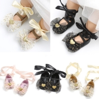 Princess Lovely Toddler Baby Girls Boys Shoes Crib Shoes 4 Style Sequined Bow Floral Slip On Lace Belt Baby Shoes 0-18M
