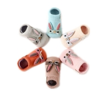 Thick and Cute Rabbit Toddler Socks for Autumn and Winter with Non-Slip Cotton Bottom.