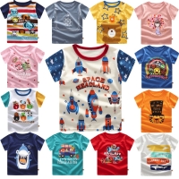 Baby Clothing Children Tshirts Space Rockets Print Kids Baby Boy Tops Short Sleeve T-Shirt Summer Tee