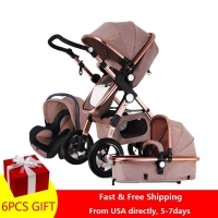 Fast and Free Shipping   Baby Stroller Higher Land-scape Baby Walker  3 in 1 Portable Stroller 2 in 1 Pram on 2020