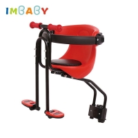 IMBABY Child Bicycle Safe Baby Seat Child Safety Carrier Front Seat Saddle Cushion with Back Rest Foot Pedals Bicycle Baby Seat