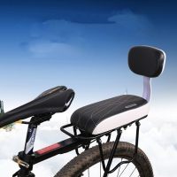 MTB Bicycle Rear Rack Seat with Backrest and Soft PU Leather Cushion for Kids