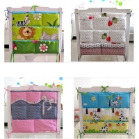Hanging Storage Bag for Nursery with Cartoon Design - 60x52 cm, Toy and Diaper Organizer for Baby Crib Bedding Set.
