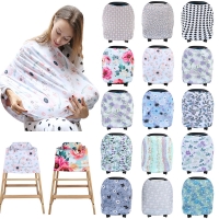 Multifunctional 5 in 1 Baby Breastfeeding Cover Car Seat Cover Canopy Shopping Cart Cover Trendy Scarf Breathable Nursing Cover