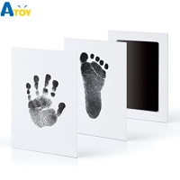Baby Handprint and Footprint Kit with Inkless Pad and Photo Frame - Keepsake Memory Box for Newborns and Infants