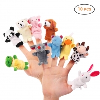 10pcs/set cartoon animal finger puppet plush toys for children, cute and lovely baby toys. Perfect as party favors.