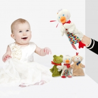 Cute 25cm Hand Finger Puppet Plush Toy for Babies - Duck, Monkey, or Frog Option.