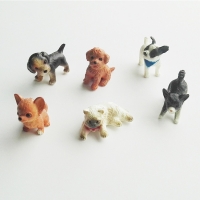 6pcs Simulated Cat and Dog Dolls for Miniature Dollhouse Decoration, 1:12 Scale