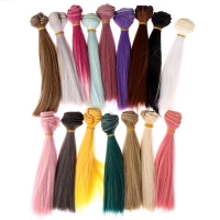 1pcs 15*100cm Doll Accessories Straight Synthetic Fiber Wig Hair For Doll Wigs High-temperature Wire